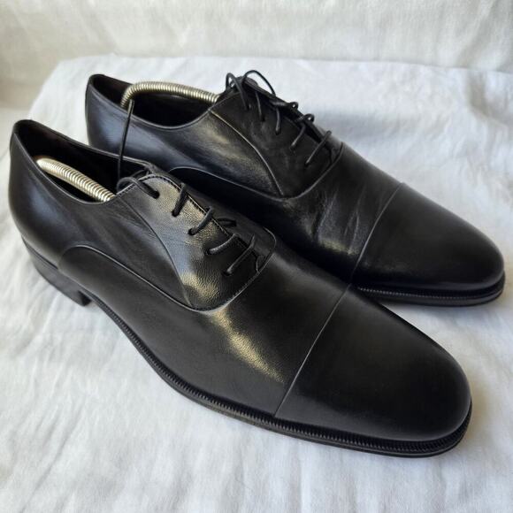 Monte Rosso LAZIO Men's Cap Toe Derby Dress Shoes Black Size 11.5 Made in Italy - Picture 1 of 9